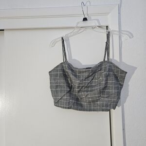 Plaid Gray Women's Top